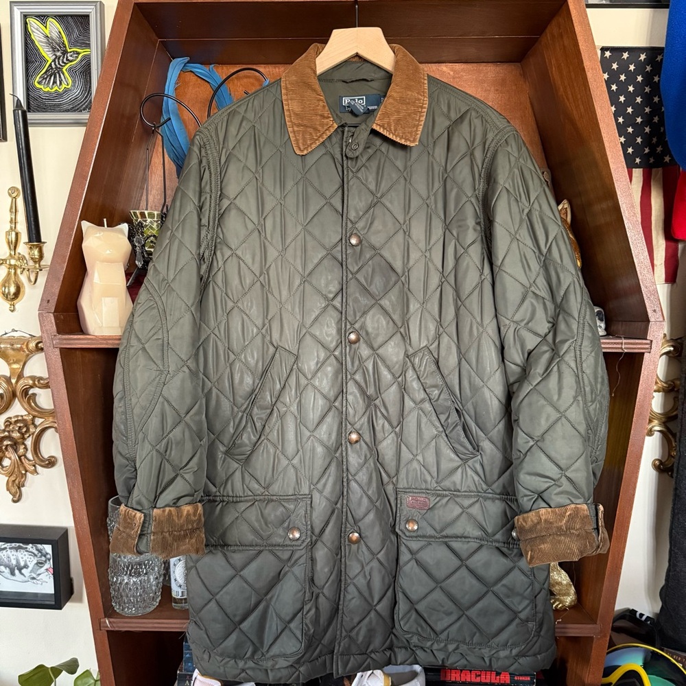 Vintage Polo by Ralph Lauren Quilted Corduroy Collar Riding Jacket - Men’s Small